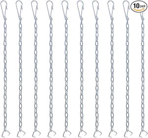 10 Pcs Toilet Handle Chain, Universal Toilet Stopper Flapper Chain Replacement Kit, Stainless Steel Toilet Flush Flapper Arm Lift Chain For Most Toile