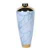 Elegant Celadon Marble Ceramic Vase with Gold Accents - Timeless Home Decor