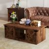 Bridgevine Home Farmhouse 48 inch Coffee Table, No Assembly Required, Aged Whiskey Finish