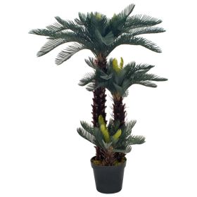 Artificial Plant Cycas Palm with Pot Green 49.2"