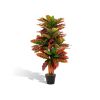 Artificial Plants Tree with Colorful Variegated Leaves and Pot