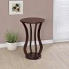 Cherry Round Accent Table with Faux Marble Top