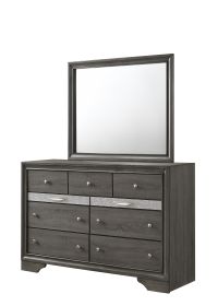 Matrix Traditional 7 Drawer Dresser made with Wood in Gray