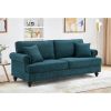 Modern Sofa for Living Room, 82" Green Chenille Sofa Couch, Sectional Love Seat Couch with Brown Legs, Upholstered Sofa for Apartment Bedroom Home Off