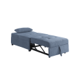 Contemporary Blue Gray Sleeper Sofa Chair Pillow Plush Tufted Seat 1pc Convertible Sofa Chair Sherpa Fabric Couch