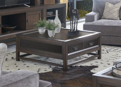 Bridgevine Home Branson 2-drawer Coffee Table, No Assembly Required, Two-Tone Finish