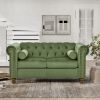 PHOYAL Large LOVE SEAT, Velvet Sofa TWO-seat Sofa Classic Tufted Chesterfield Settee Sofa Modern 2 Seater Couch Furniture Tufted Back for Living Room