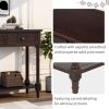 TREXM Daisy Series Console Table Traditional Design with Two Drawers and Bottom Shelf (Espresso)