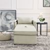 Sofa Bed Chair 2-in-1 Convertible Chair Bed, Lounger Sleeper Chair for Small Space with One Pillow, Beige Velvet