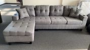 Left sectional sofa with footrest, convertible corner sofa with armrest storage, sectional sofa for living room and apartment, left chaise longue (gre