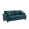 Modern Sofa for Living Room, 82" Green Chenille Sofa Couch, Sectional Love Seat Couch with Brown Legs, Upholstered Sofa for Apartment Bedroom Home Off