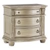 Silver Finish European Design 1pc Nightstand w Genuine Marble Top Traditional Bedroom Furniture