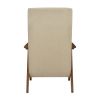 Modern Accent Chair 1pc Light Brown High Back Chair Cushion Seat and Back Walnut Finish Solid Wood Living Room Furniture