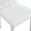 Table and chair set, modern minimalist white marble textured rectangular dining table. Suitable for restaurants and living rooms. Soft cushion seats.