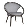 Mid-Century Design Solid Rubberwood Unique Accent Chair 1pc Gray Fabric Upholstered Modern Home Furniture Dark Charcoal Finish Frame