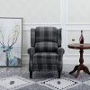 Vintage Armchair Sofa Comfortable Upholstered leisure chair / Recliner Chair for Living Room(Grey Check)