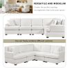 U_Style Sectional Modular Sofa with 2 Tossing cushions and Solid Frame for Living Room