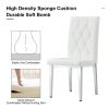 Table and chair set, modern minimalist white marble textured rectangular dining table. Suitable for restaurants and living rooms. Soft cushion seats.