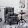 Vintage Armchair Sofa Comfortable Upholstered leisure chair / Recliner Chair for Living Room(Grey Check)