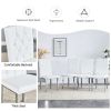 Table and chair set, modern minimalist white marble textured rectangular dining table. Suitable for restaurants and living rooms. Soft cushion seats.