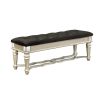 Metallic Platinum Upholestered Bench