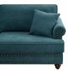 Modern Sofa for Living Room, 82" Green Chenille Sofa Couch, Sectional Love Seat Couch with Brown Legs, Upholstered Sofa for Apartment Bedroom Home Off