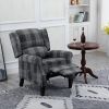 Vintage Armchair Sofa Comfortable Upholstered leisure chair / Recliner Chair for Living Room(Grey Check)