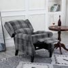 Vintage Armchair Sofa Comfortable Upholstered leisure chair / Recliner Chair for Living Room(Grey Check)