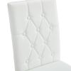 Table and chair set, modern minimalist white marble textured rectangular dining table. Suitable for restaurants and living rooms. Soft cushion seats.