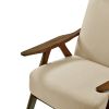 Modern Accent Chair 1pc Light Brown High Back Chair Cushion Seat and Back Walnut Finish Solid Wood Living Room Furniture