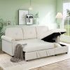 83" Modern Convertible Sleeper Sofa Bed with Storage Chaise,Beige(Old Sku:SG000344AAA)