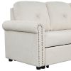 83" Modern Convertible Sleeper Sofa Bed with Storage Chaise,Beige(Old Sku:SG000344AAA)