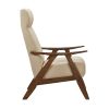 Modern Accent Chair 1pc Light Brown High Back Chair Cushion Seat and Back Walnut Finish Solid Wood Living Room Furniture