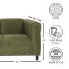 Green Suede Sofa, Modern 3-Seater Sofas Couches for Living Room, Bedroom, Office, and Apartment with Solid Wood Frame