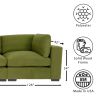 Forest Green Sofa for Living Room, Modern 3-Seater Sofas Couches for Bedroom, Office, and Apartment with Solid Wood Frame (Polyester)