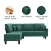 [VIDEO provided][New]90*88" Terrycloth Modern Sectional Sofa,5-Seat Practical Couch Set with Chaise Lounge,L-Shape minimalist Indoor Furniture with 3