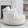 39"W Oversized Swivel Chair with moon storage ottoman for Living Room, Modern Accent Round Loveseat Circle Swivel Barrel Chairs for Bedroom Cuddle Sof