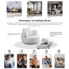 39"W Oversized Swivel Chair with moon storage ottoman for Living Room, Modern Accent Round Loveseat Circle Swivel Barrel Chairs for Bedroom Cuddle Sof