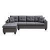 Left sectional sofa with footrest, convertible corner sofa with armrest storage, sectional sofa for living room and apartment, left chaise longue (gre