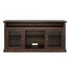 Contemporary TV Media Stand Modern Entertainment Console for TV Up to 65" with Open and Closed Storage Space, Brown, 60"W*15.75"D*29"H