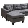 Left sectional sofa with footrest, convertible corner sofa with armrest storage, sectional sofa for living room and apartment, left chaise longue (gre