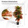 Artificial Plants Tree with Colorful Variegated Leaves and Pot