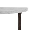 60 inch Long Semi Circle Demilune Sofa Table for Small Hallway Entryway Space, Wooden Half Moon Sturdy Console Tables, Grey&Natural Colour