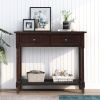 TREXM Daisy Series Console Table Traditional Design with Two Drawers and Bottom Shelf (Espresso)