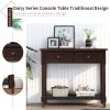 TREXM Daisy Series Console Table Traditional Design with Two Drawers and Bottom Shelf (Espresso)