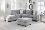 Simona 90" Gray Velvet 6Pc Modular Sectional Sofa