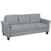 3-Seat Sofa Living Room Linen Fabric Sofa (Gray)