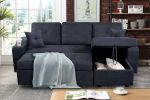 Right-facing sectional sofa with footrest, convertible corner sofa with armrest storage, living room and apartment sectional sofa, right chaise longue