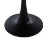 Modern 23.6'' Diameter Solid Metal Base Black Round End Table