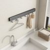 Towel Shelf with Hooks,Metal Wall Hooks with Collapsible Shelf,Towel Rack with Shelf for Bathroom Wall Mounted